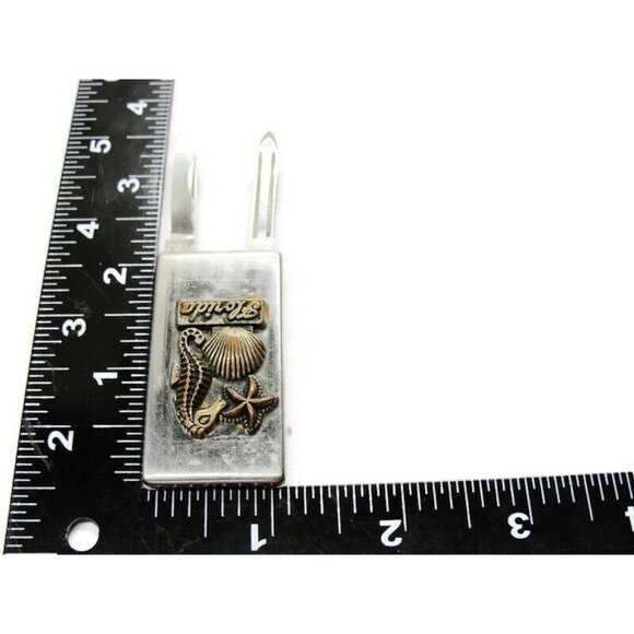 Florida Seahorse Starfish Sea Shell Knife File Money Clip Stainless Steel Wallet - Picture 3 of 6